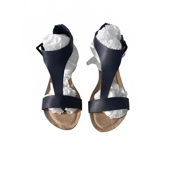 Kenneth Cole Reaction Navy Wedge Sandals Size 6M - Picture 1 of 4